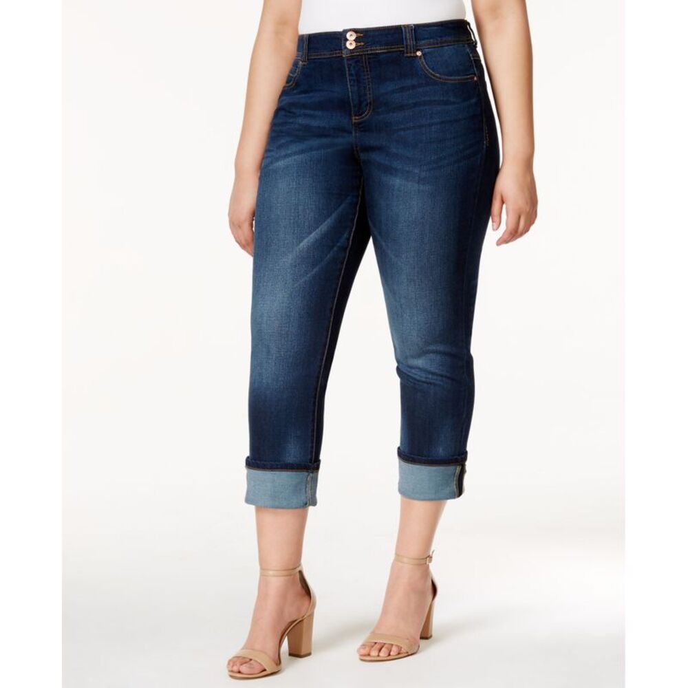 INC International Concepts Plus Size Cropped Straight Leg Jeans
